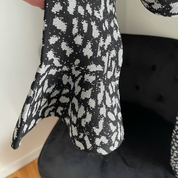 Michael Kors Metallic Cheetah Print Bell Sleeve Bodycon Dress - Picture 7 of 7